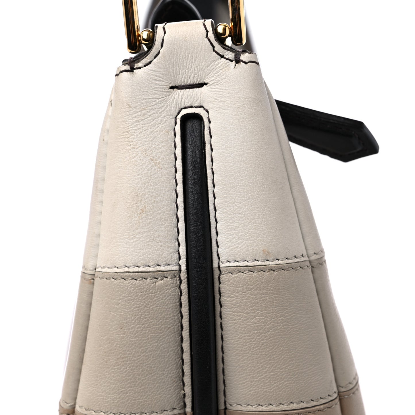 Vitello Seta Goatskin Suede Rainbow Inlay Small Fendigraphy Hobo Bag Grigio Multicolor Ebano