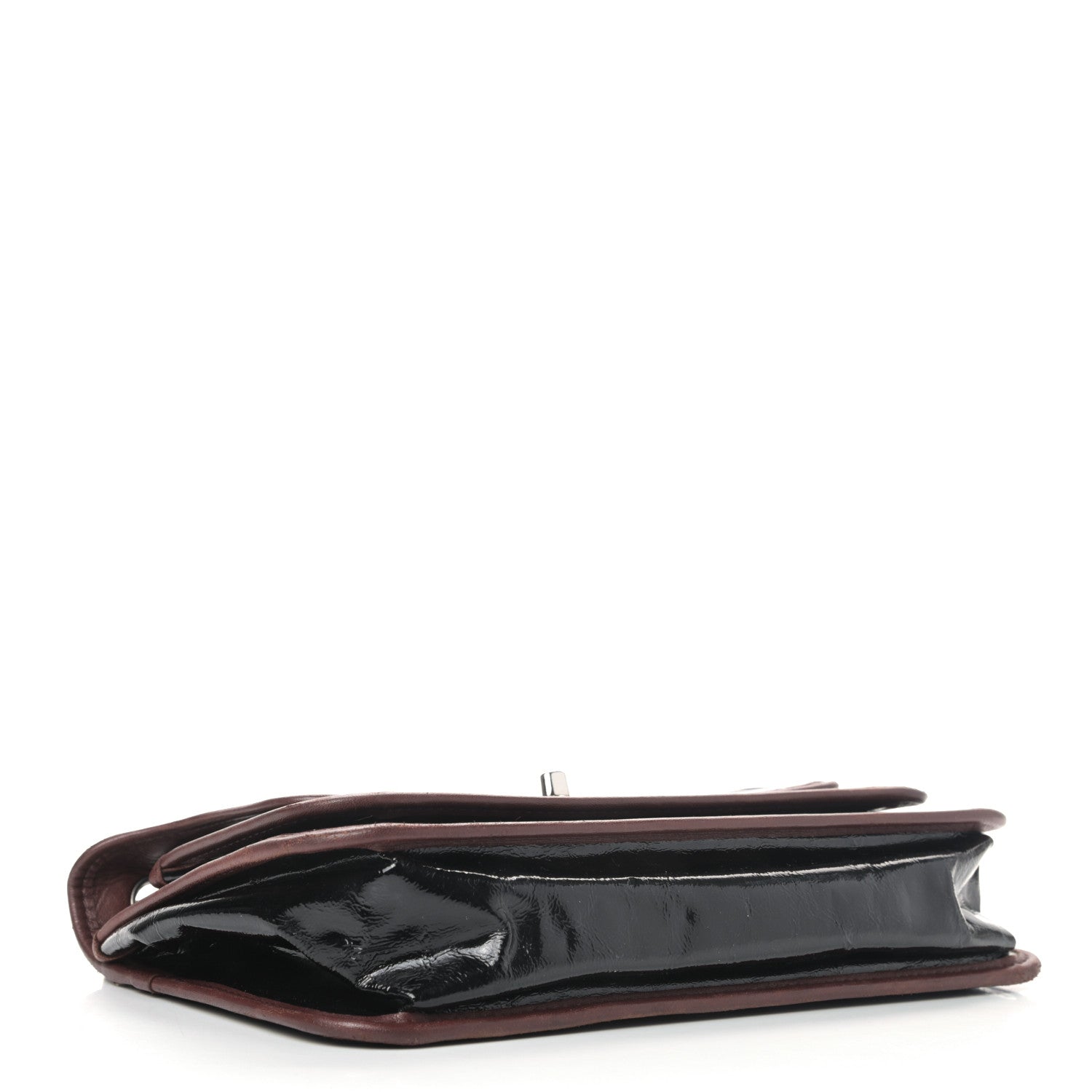 Chanel Patent Lambskin Medium Chocolate Bar Flap Black Bordeaux 3 of 11
