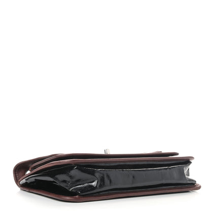 Chanel Patent Lambskin Medium Chocolate Bar Flap Black Bordeaux 3 of 11