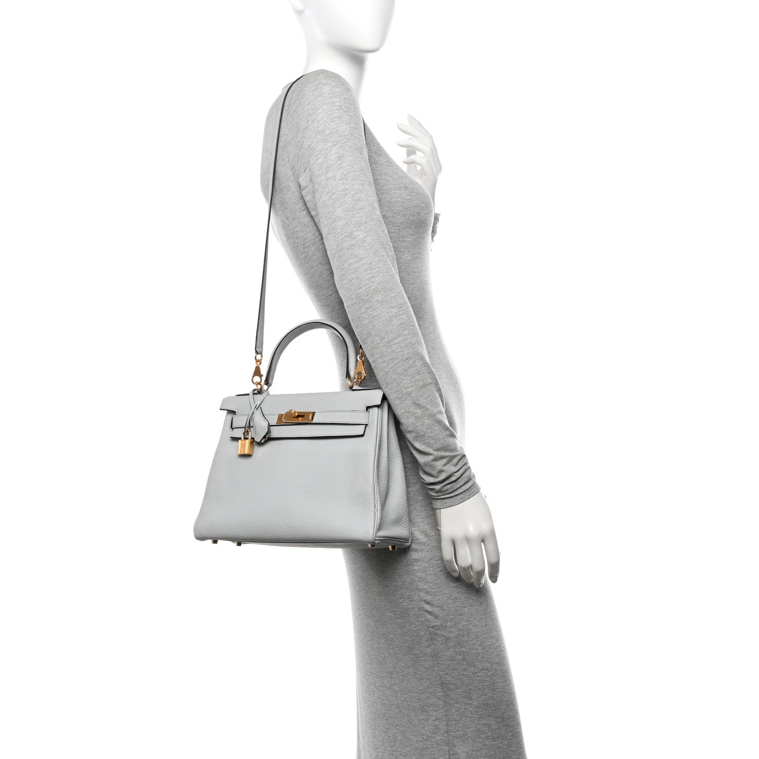 Hermes Togo Kelly Retourne 28 Bleu Pale 2 of 10