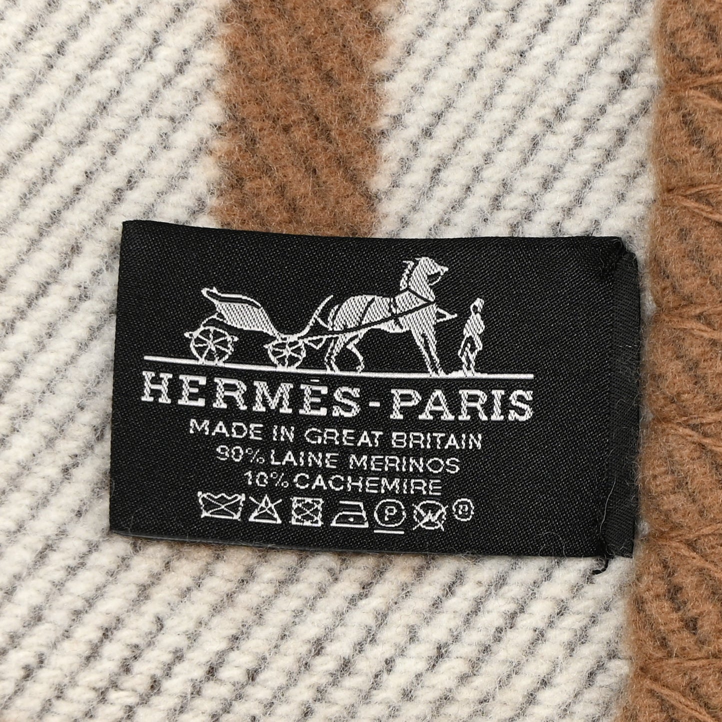Wool Cashmere Avalon Blanket Ecru Camel