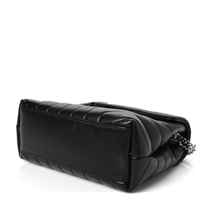 Saint Laurent Calfskin Y Quilted Monogram Small Loulou Chain Satchel Black 7 of 7