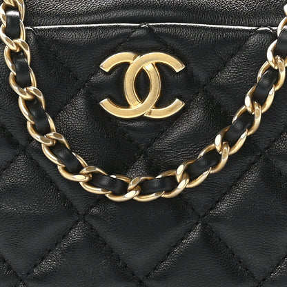 Chanel Lambskin Quilted CC Pearl Crush Camera Case Black 8 of 12
