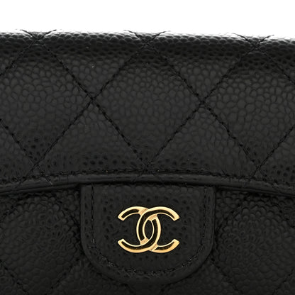 Chanel Caviar Quilted Flap Card Holder Wallet Black 9 of 10