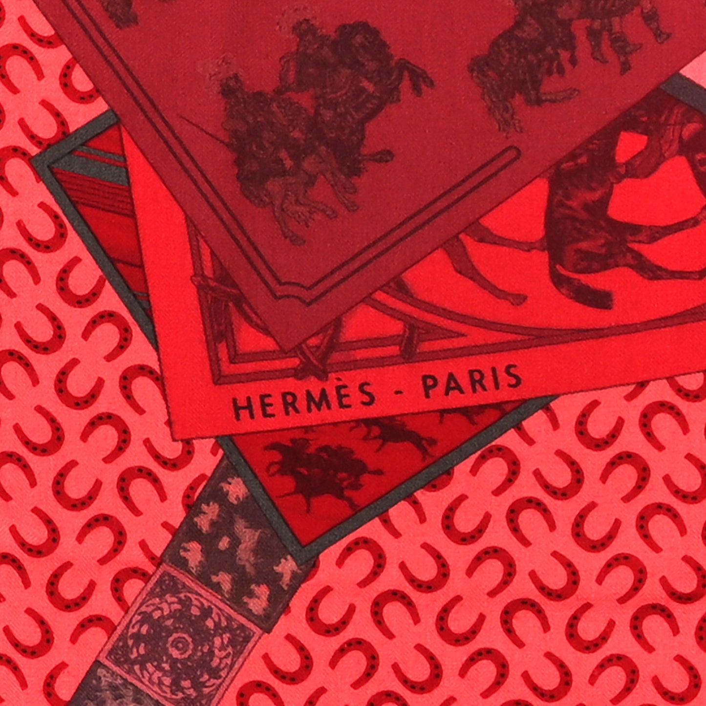 Cashmere Silk A Cheval Sur Mon Carre Shawl 140 Rouge Crevette Bois De Rose
