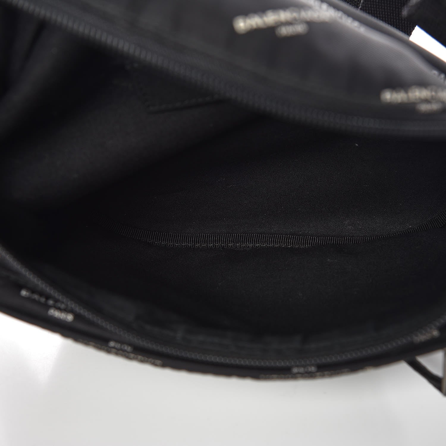 Balenciaga Twill Nylon Allover Logo Explorer Beltpack Black White 6 of 8