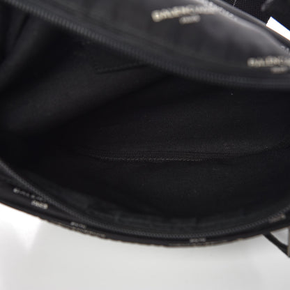 Balenciaga Twill Nylon Allover Logo Explorer Beltpack Black White 6 of 8