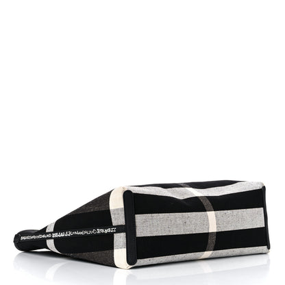 Burberry Coated Canvas Mega Check Large Reversible Doodle Tote Black White 13 of 17