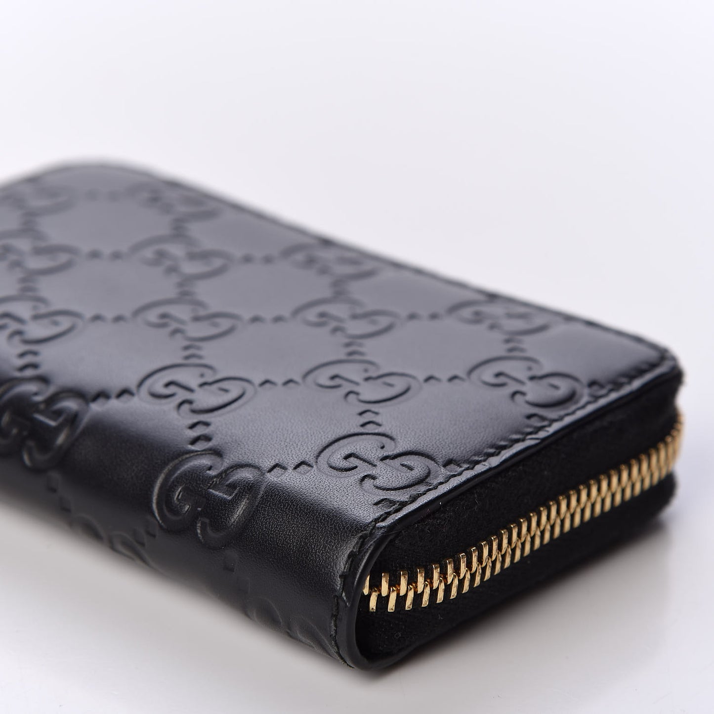 Guccissima Zip Around Card Case Black