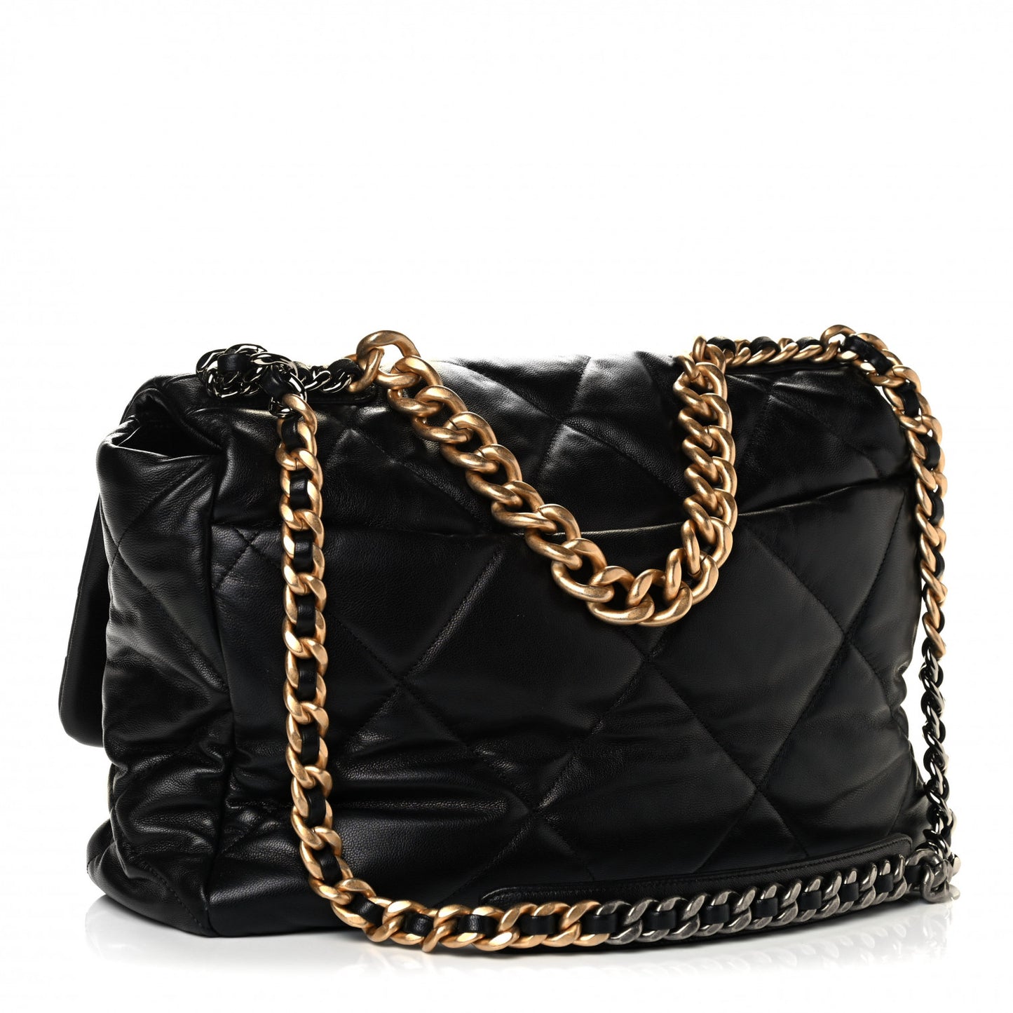 Goatskin Quilted Maxi Chanel 19 Flap Black