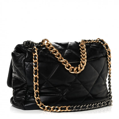 Chanel Goatskin Quilted Maxi Chanel 19 Flap Black 2 of 4