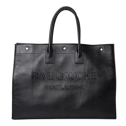 Saint Laurent Vitello Rive Gauche Large Tote Black 1 of 12