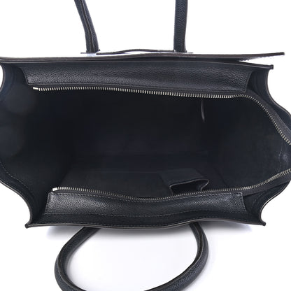 Celine Drummed Calfskin Mini Luggage Black 5 of 9