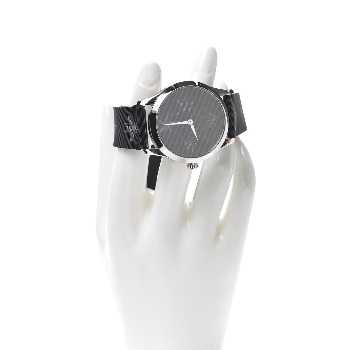 Stainless Steel Calfskin 38mm G-Timeless Bee Star Hologram Quartz Watch Black