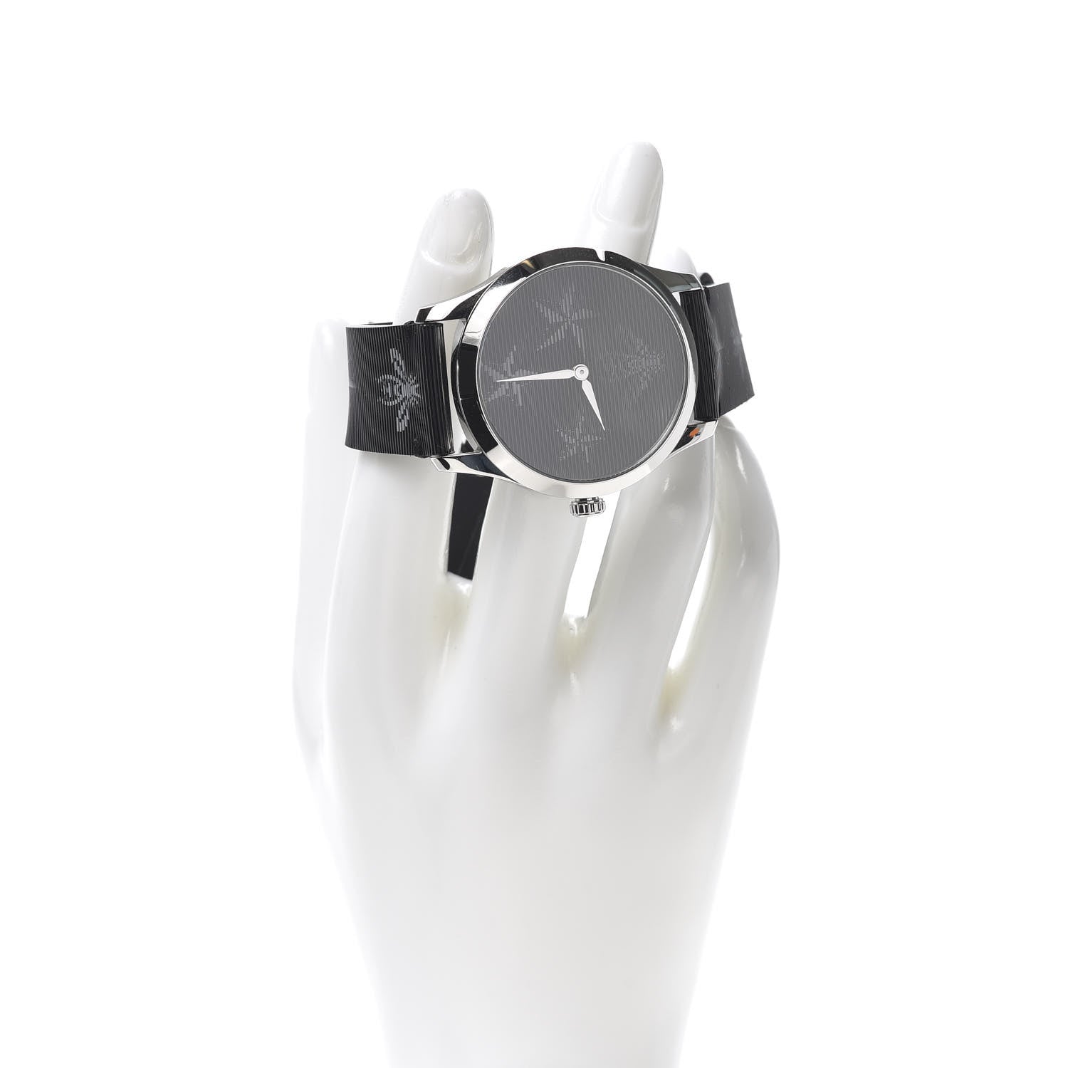 Gucci Stainless Steel Calfskin 38mm G-Timeless Bee Star Hologram Quartz Watch Black 2 of 6