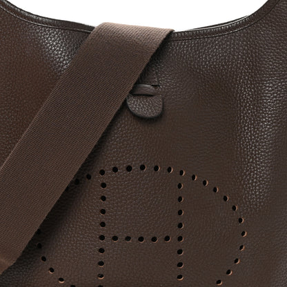 Hermes Taurillon Clemence Evelyne III PM Cacao 8 of 10
