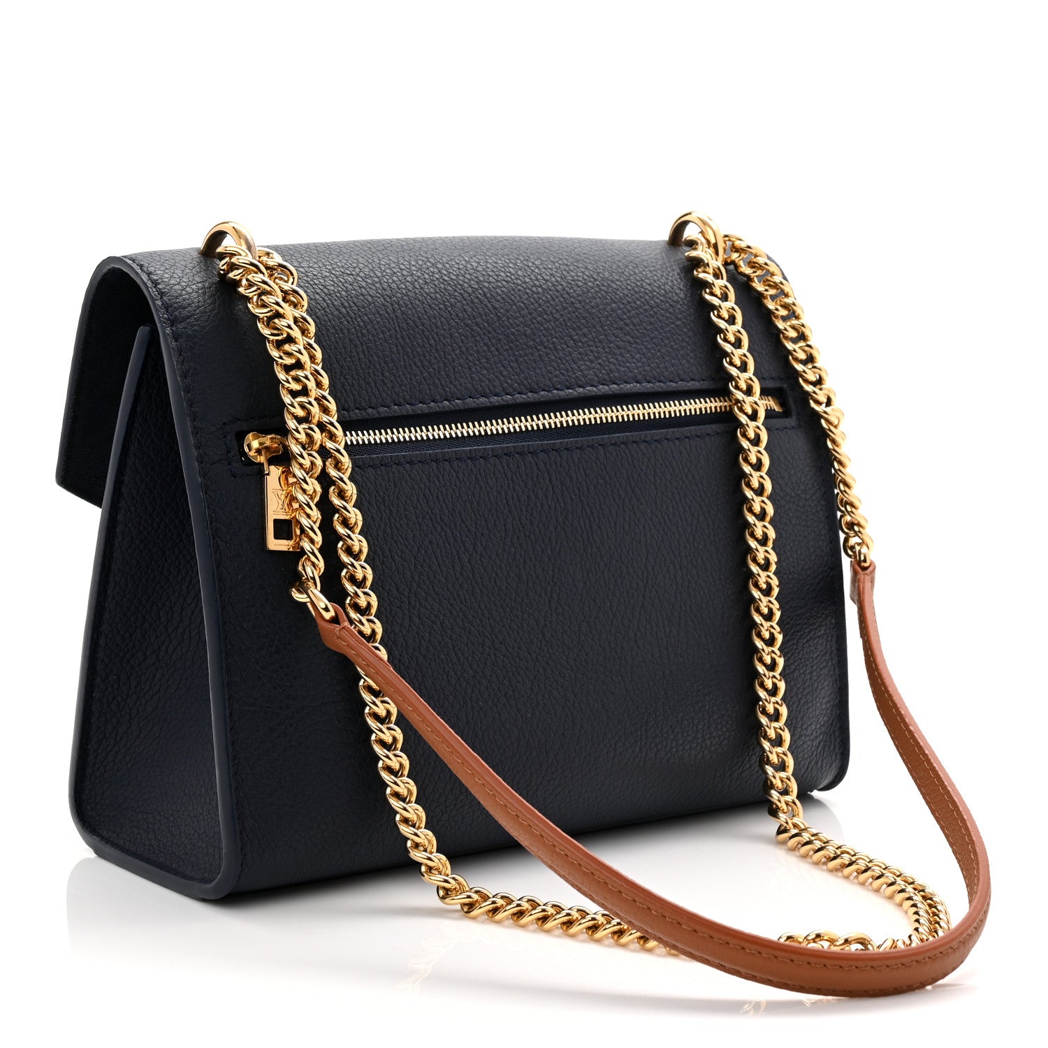 Louis Vuitton Soft Calfskin Mylockme Chain Bag BB Navy 2 of 9