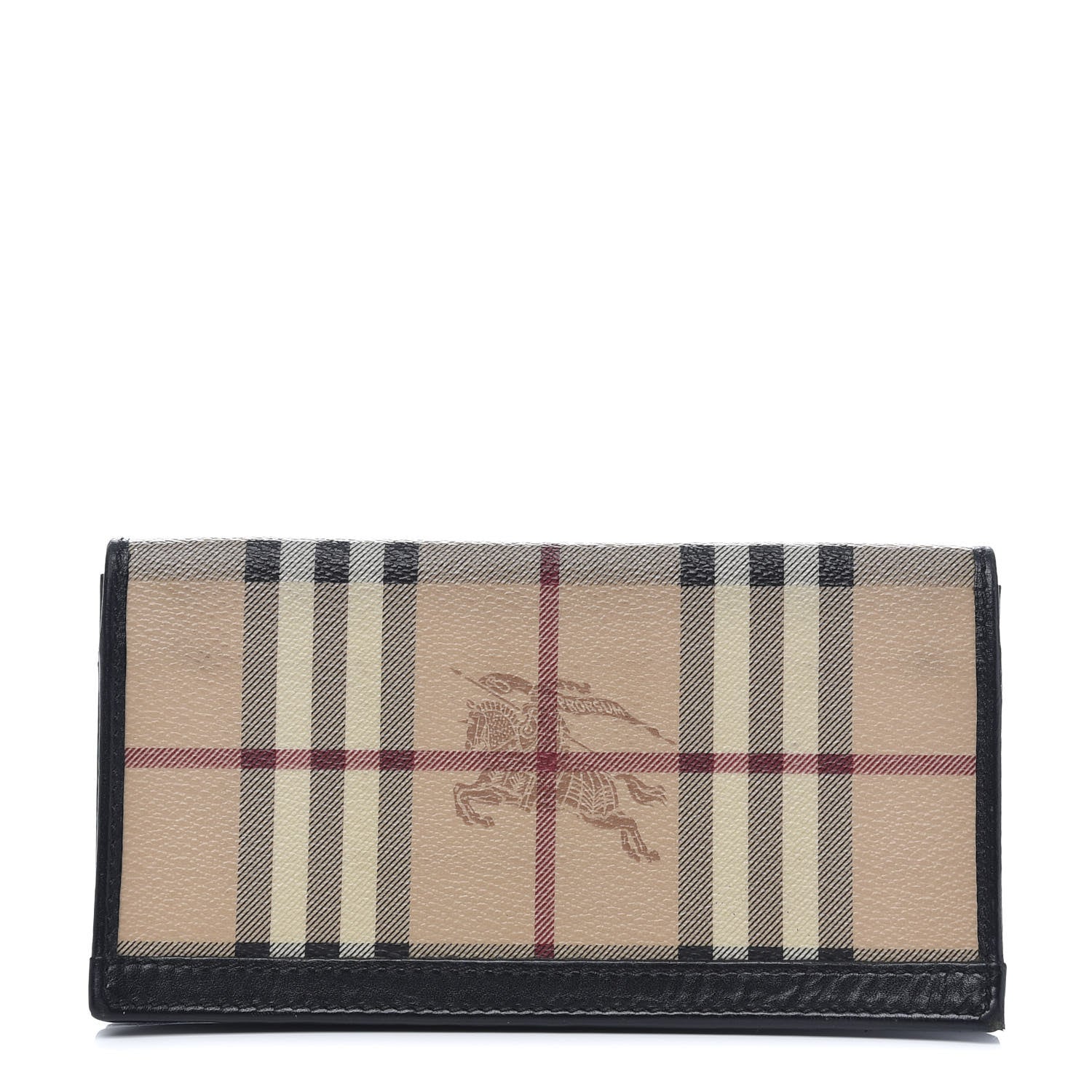 Burberry Haymarket Check Continental Wallet Chocolate 1 of 8
