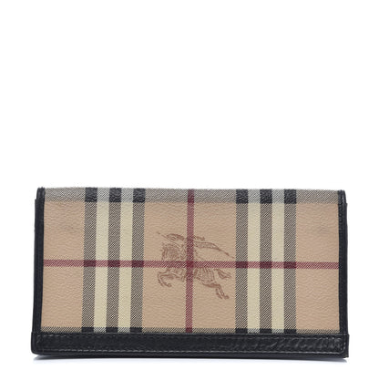 Burberry Haymarket Check Continental Wallet Chocolate 1 of 8