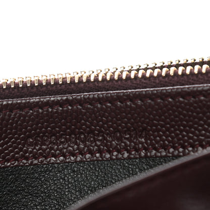 Saint Laurent Grain De Poudre Matelasse Chevron Monogram Flap Wallet Rouge Legion 8 of 8