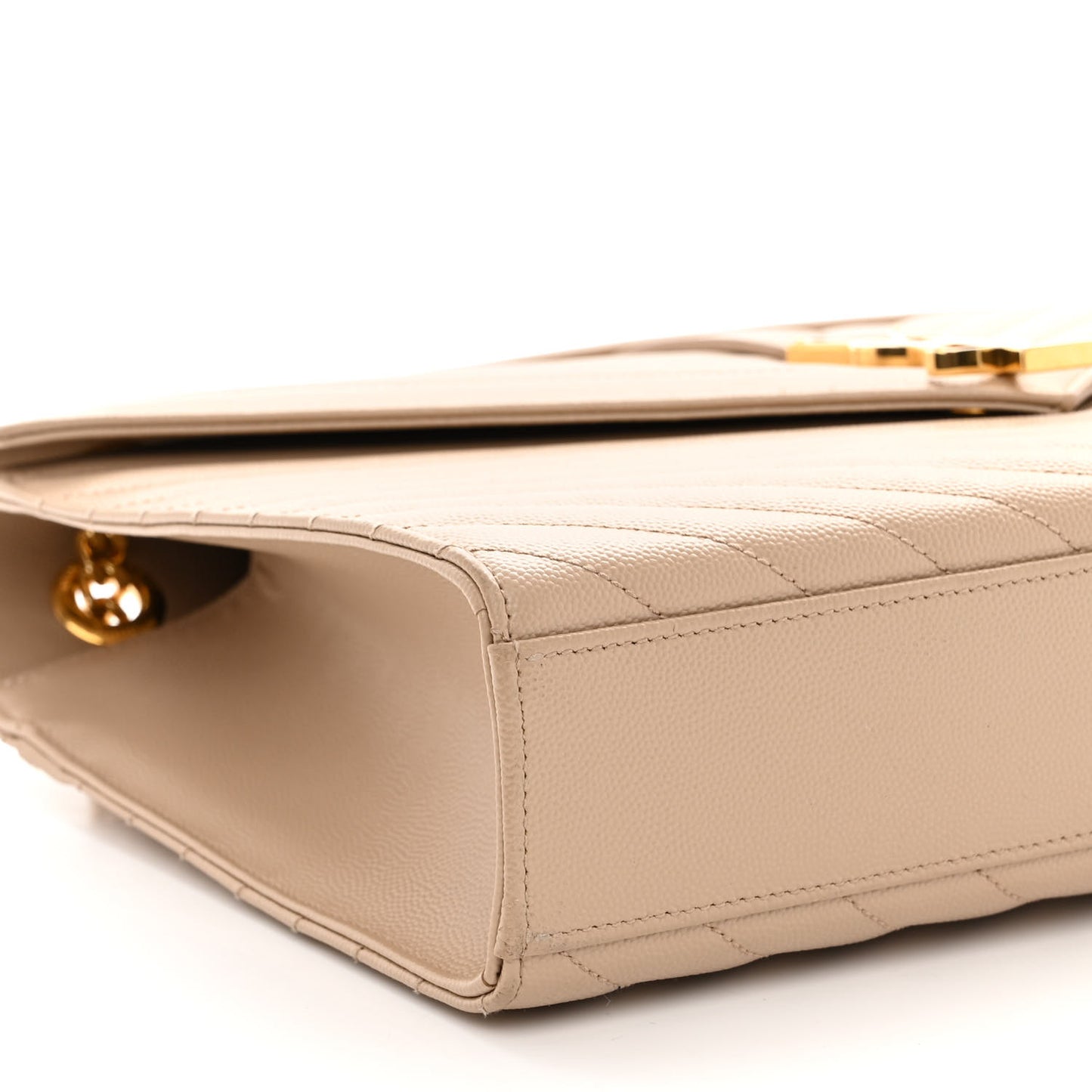Grain De Poudre Matelasse Chevron Large Monogram Satchel Dark Beige