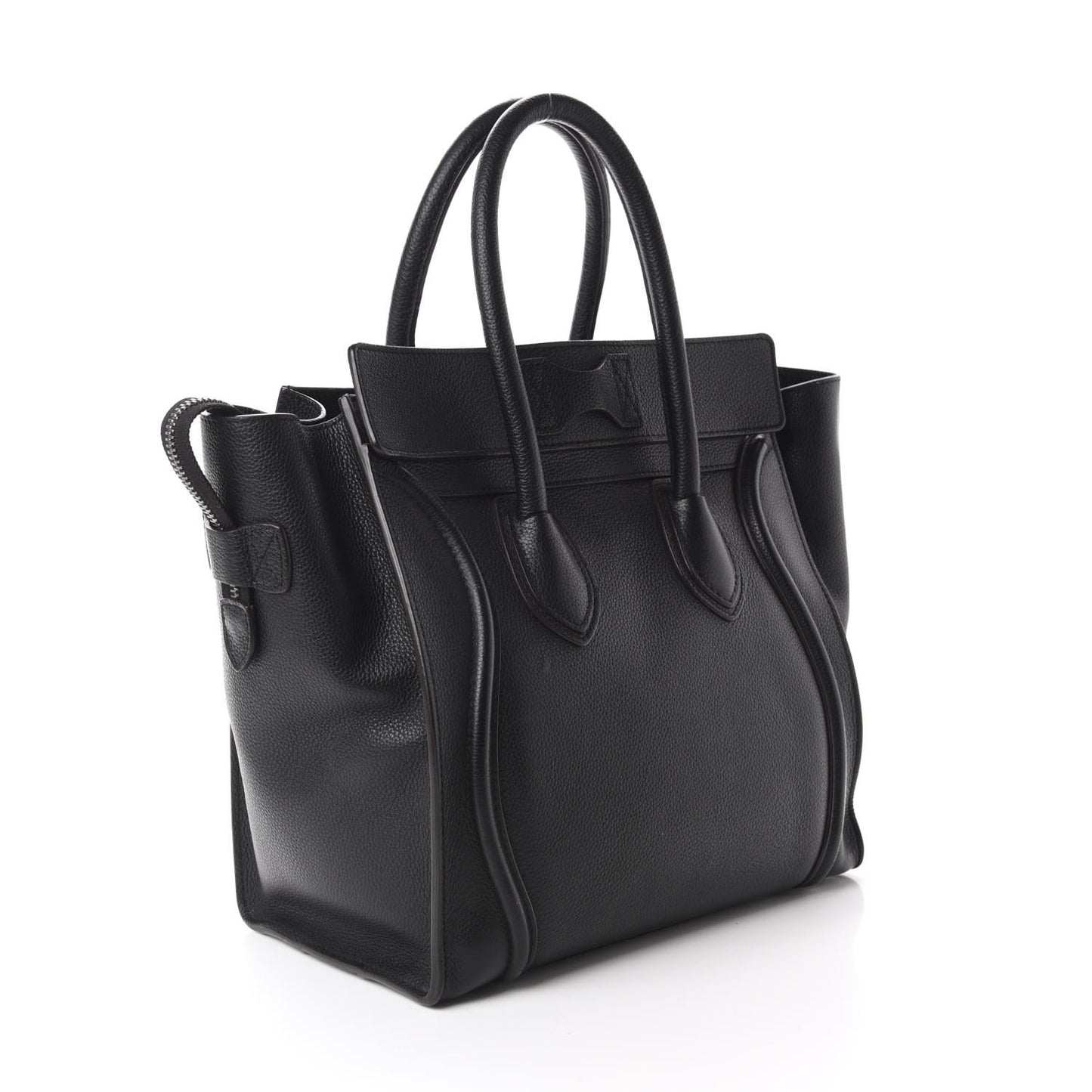 Drummed Calfskin Mini Luggage Black
