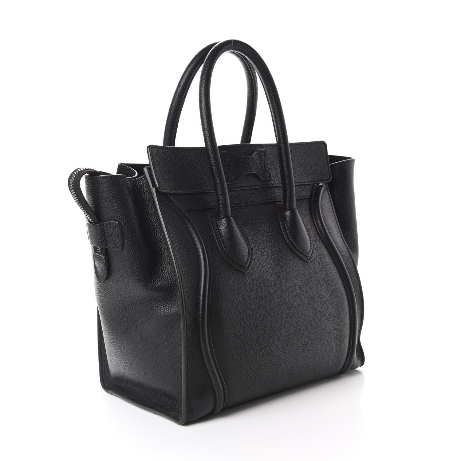 Celine Drummed Calfskin Mini Luggage Black 3 of 10