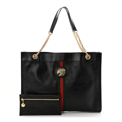 Gucci Calfskin Large Rajah Chain Tote Black 3 of 11