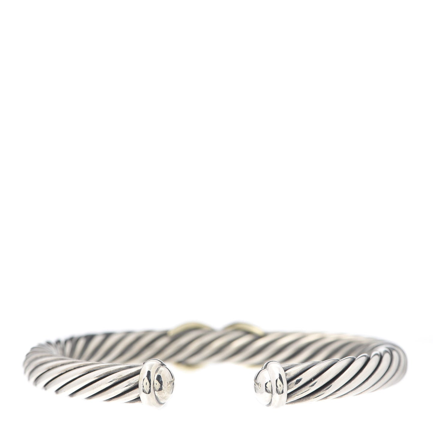 Sterling Silver 14K Yellow Gold 7mm X Station Cable Bracelet