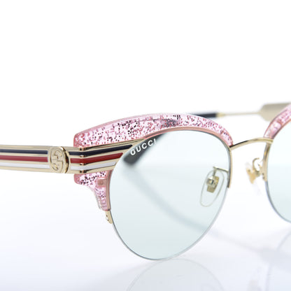 Gucci Acetate Metal Glitter Cat Eye Sunglasses GG0283S Pink 8 of 9
