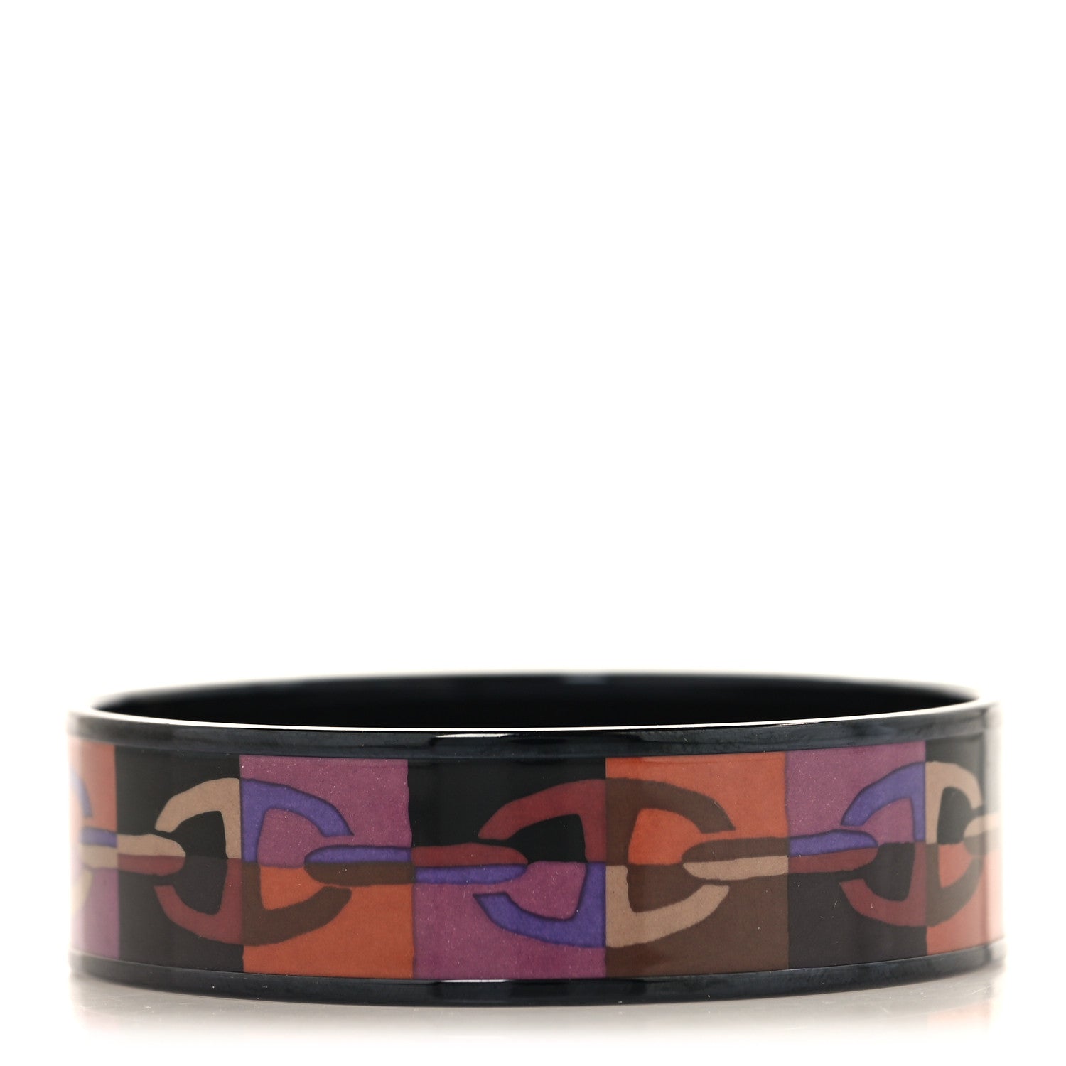 Hermes Enamel Printed Optique Chaine D'Ancre Wide Bracelet 65 1 of 5