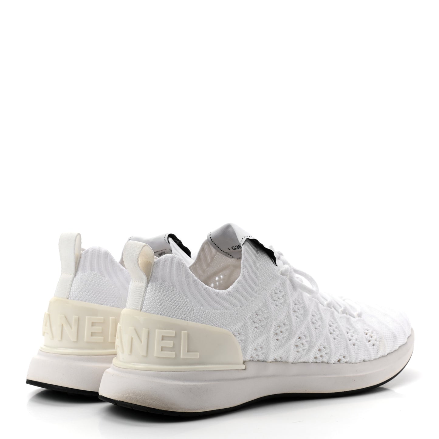 Fabric Logo Sneakers 39.5 White
