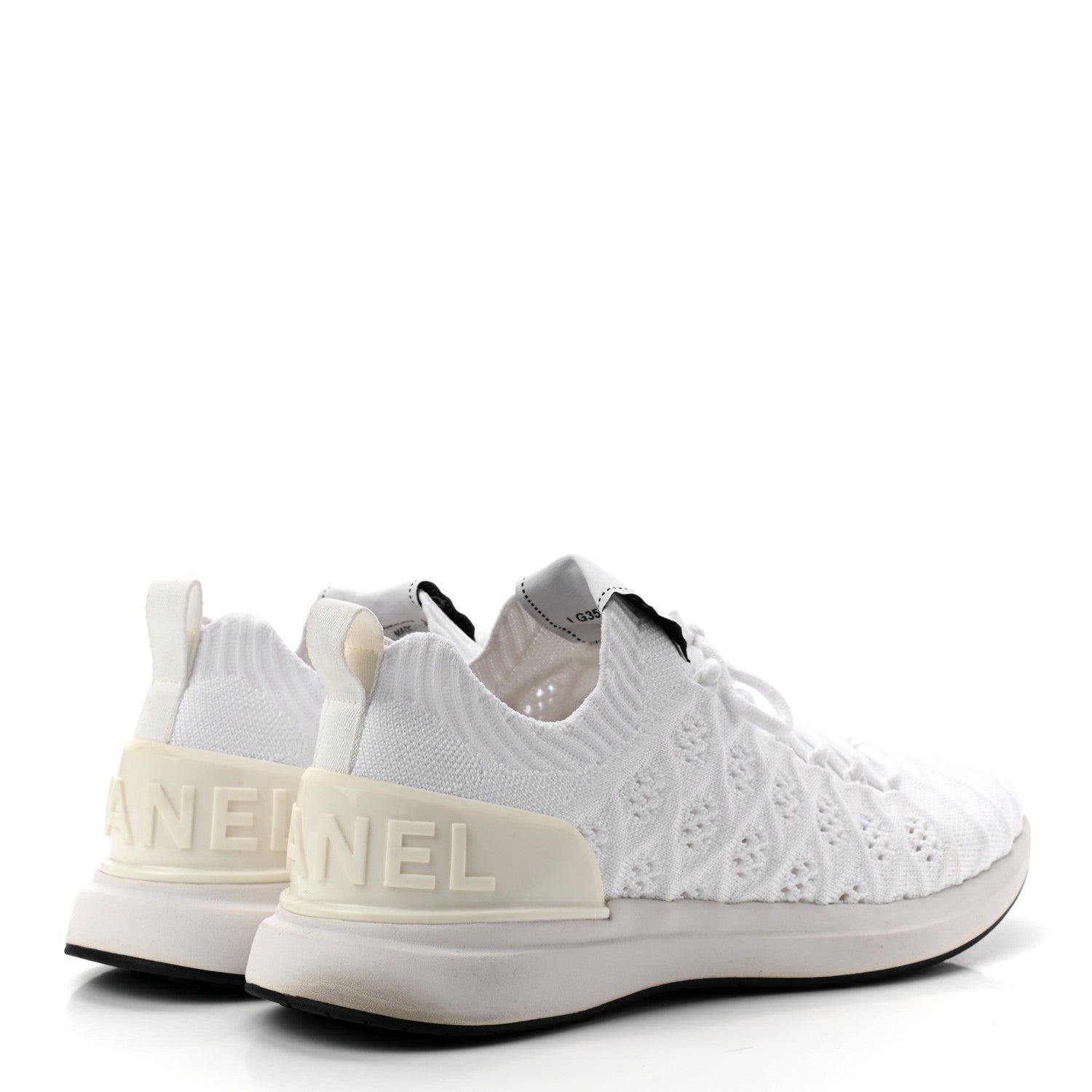 Chanel Fabric Logo Sneakers 39.5 White 4 of 8