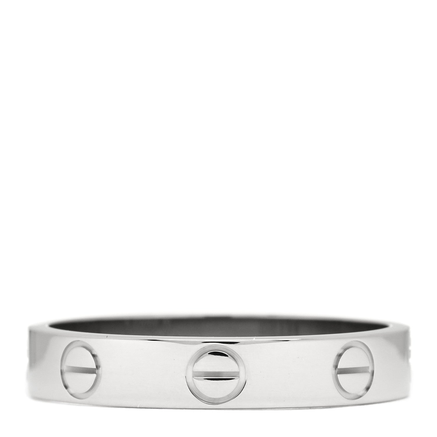 Cartier 18K White Gold 3.5mm LOVE Wedding Band Ring 53 6.25 3 of 5