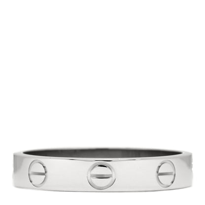 Cartier 18K White Gold 3.5mm LOVE Wedding Band Ring 53 6.25 3 of 5