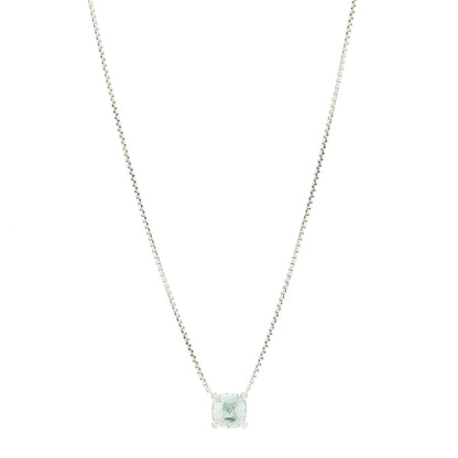 David Yurman Sterling Silver Diamond Prasiolite 9mm Petite Chatelaine Pendant Necklace 1 of 6