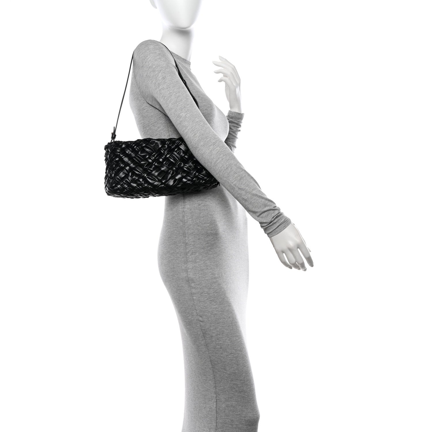 Bottega Veneta Calfskin Intrecciato Kalimero Cha-Cha Clutch Black 2 of 10