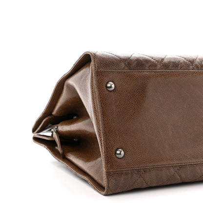 Chanel Crumpled Grained Calfskin Quilted CC Crave Tote Brown 11 of 12