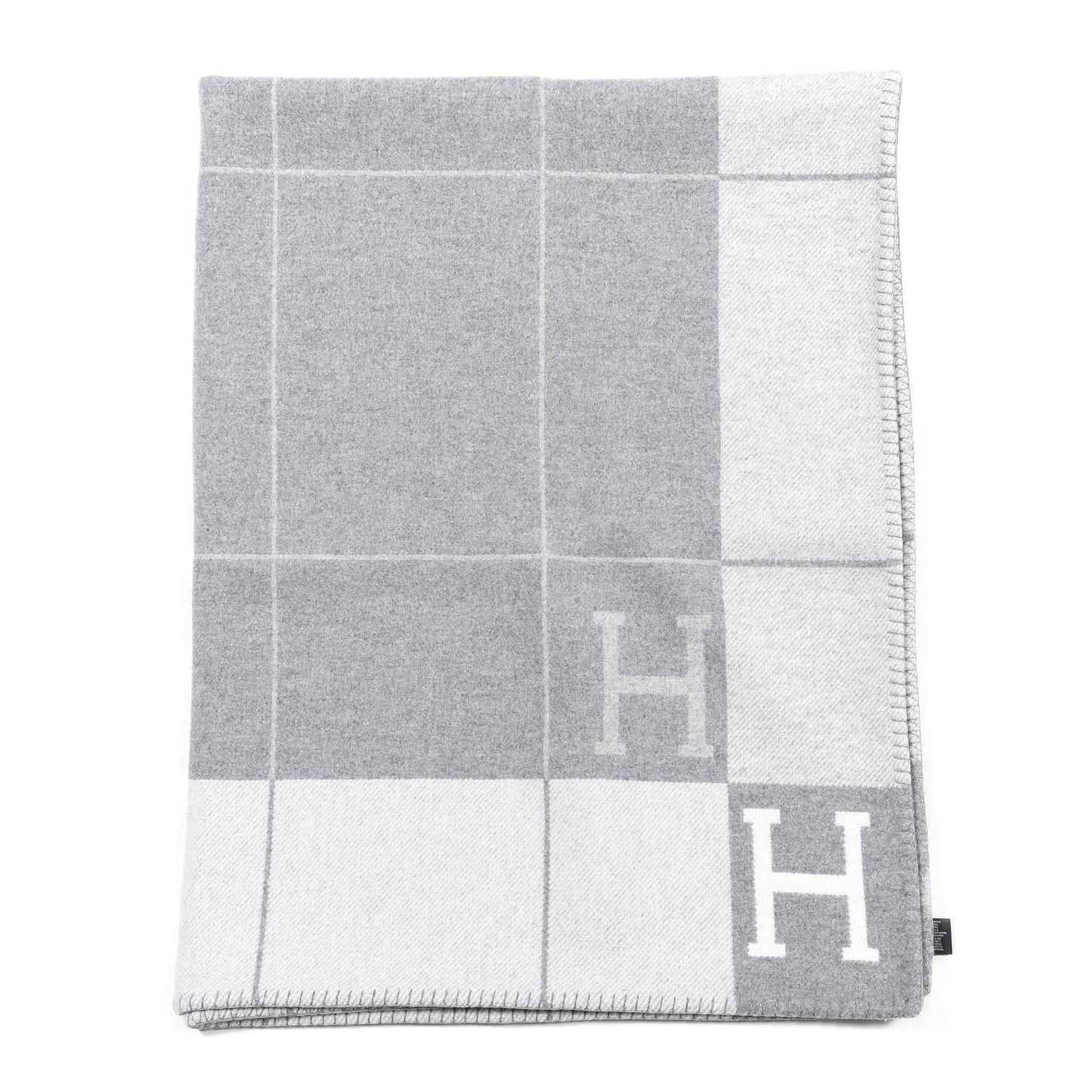 Wool Cashmere Avalon III Blanket Ecru Gris Clair