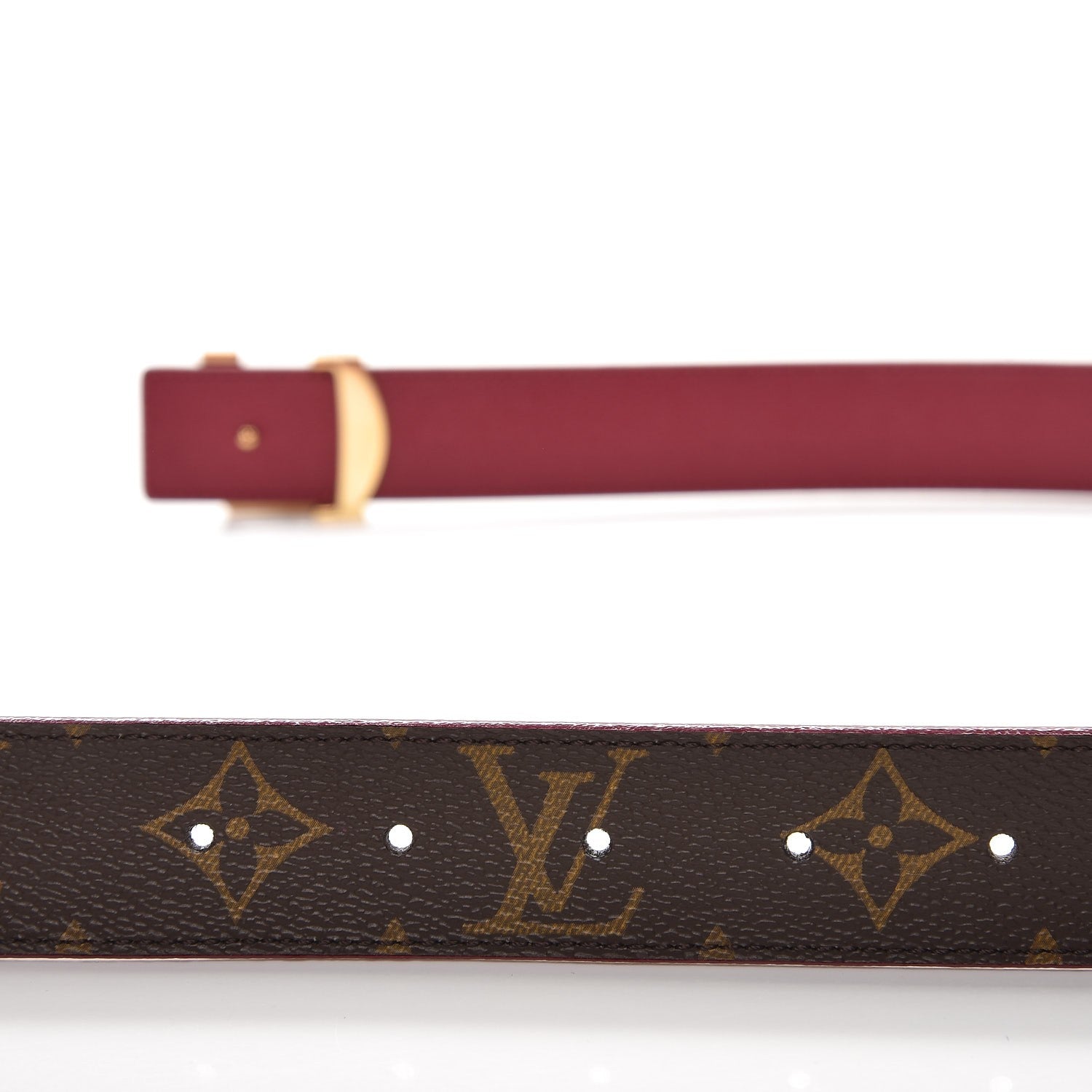 Louis Vuitton Calfskin Monogram 30mm LV Initiales Reversible Belt 80 32 Fuschia 4 of 5
