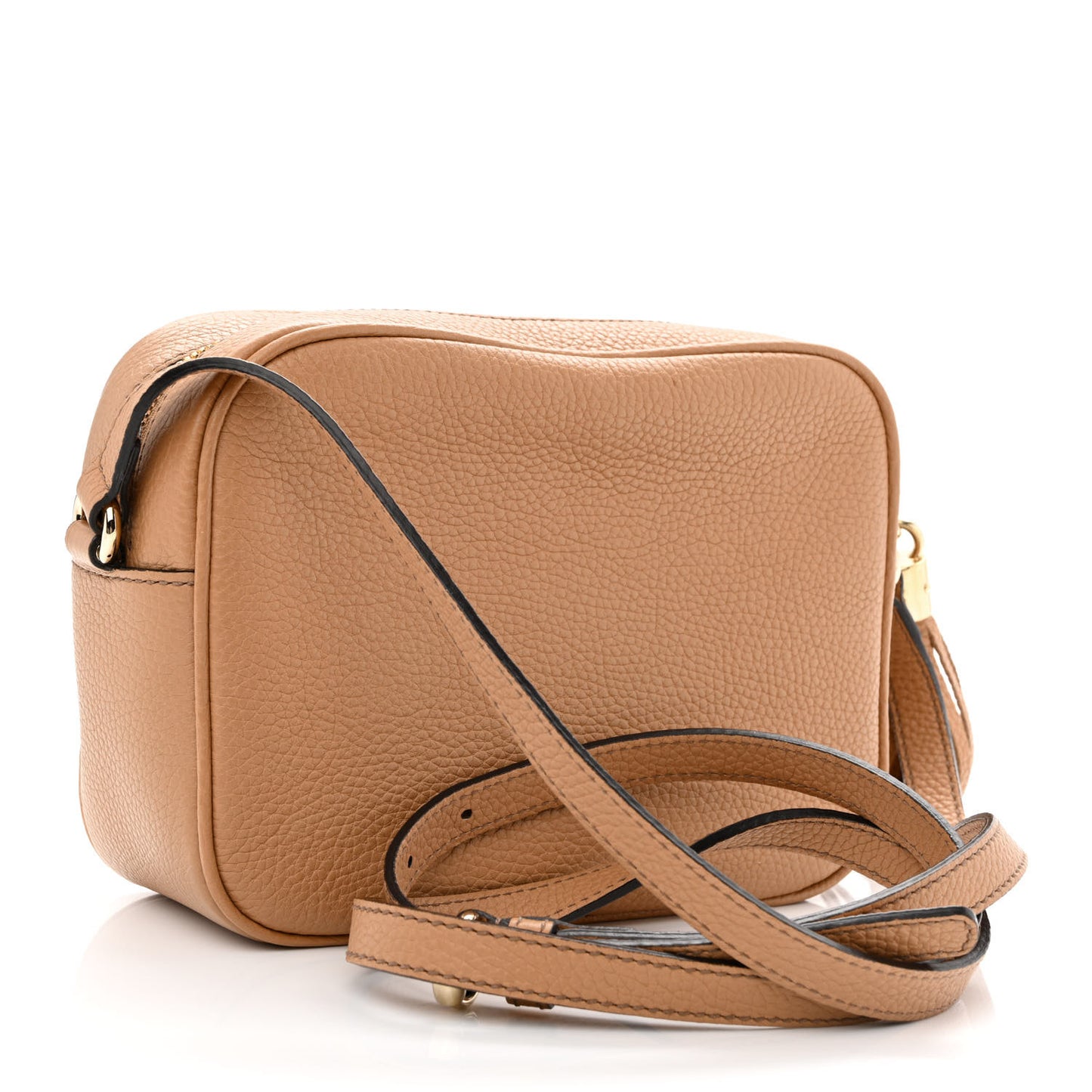 Pebbled Calfskin Small Soho Disco Bag Camelia