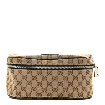 Gucci Monogram Dollar Calfskin Waist Pouch Beige Ebony Testa di Moro Marrone Scuro 1 of 13