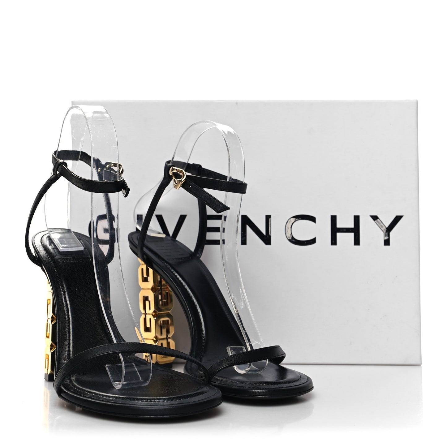 Smooth Nappa G Cube 105mm Sandals 38 Black