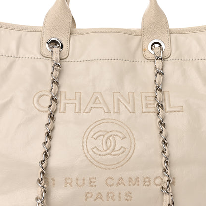 Chanel Glazed Calfskin Medium Deauville Tote Ivory 9 of 13