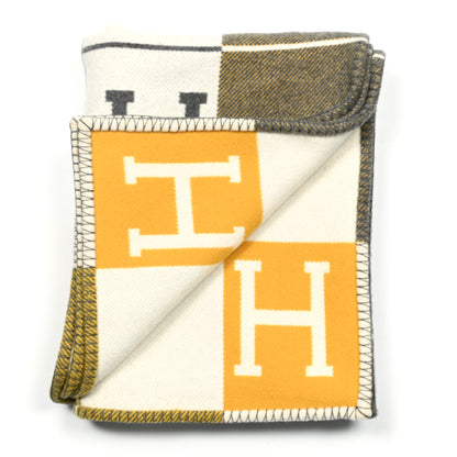 Hermes Wool Cashmere Avalon III Blanket Gris Soleil 2 of 3