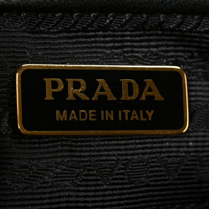 Prada Velluto Zip Top Chain Shoulder Bag Black 6 of 10