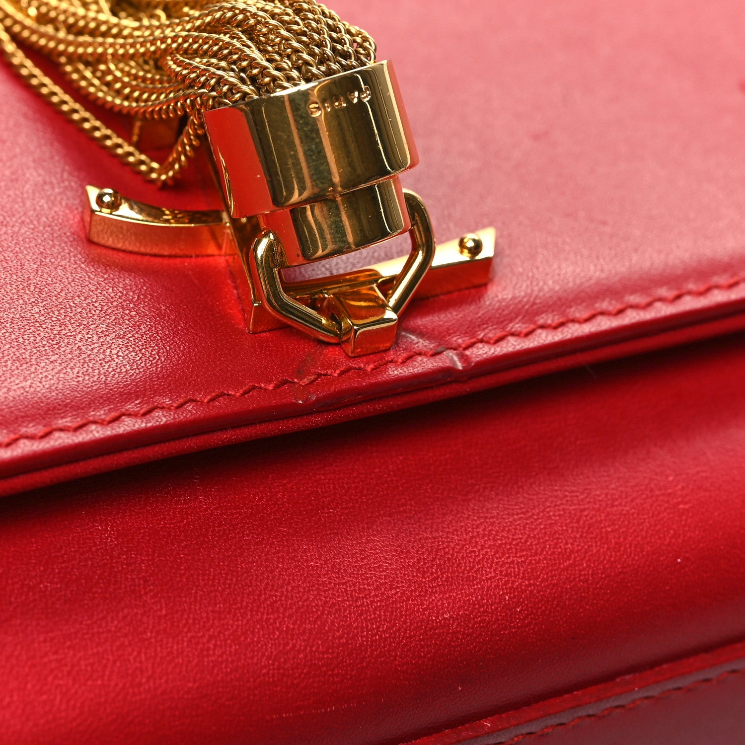 Saint Laurent Smooth Calfskin Medium Classic Monogram Kate Tassel Satchel Lipstick Red 10 of 10