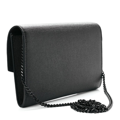 Saint Laurent Grain De Poudre Uptown Chain Wallet Black 4 of 14