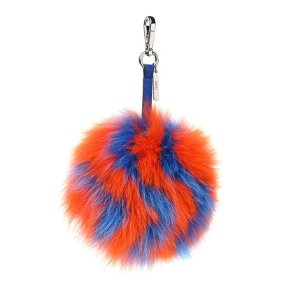 Fendi Fox Fur Hypnoteyes Pom Pom Bag Charm Blue Orange 2 of 3