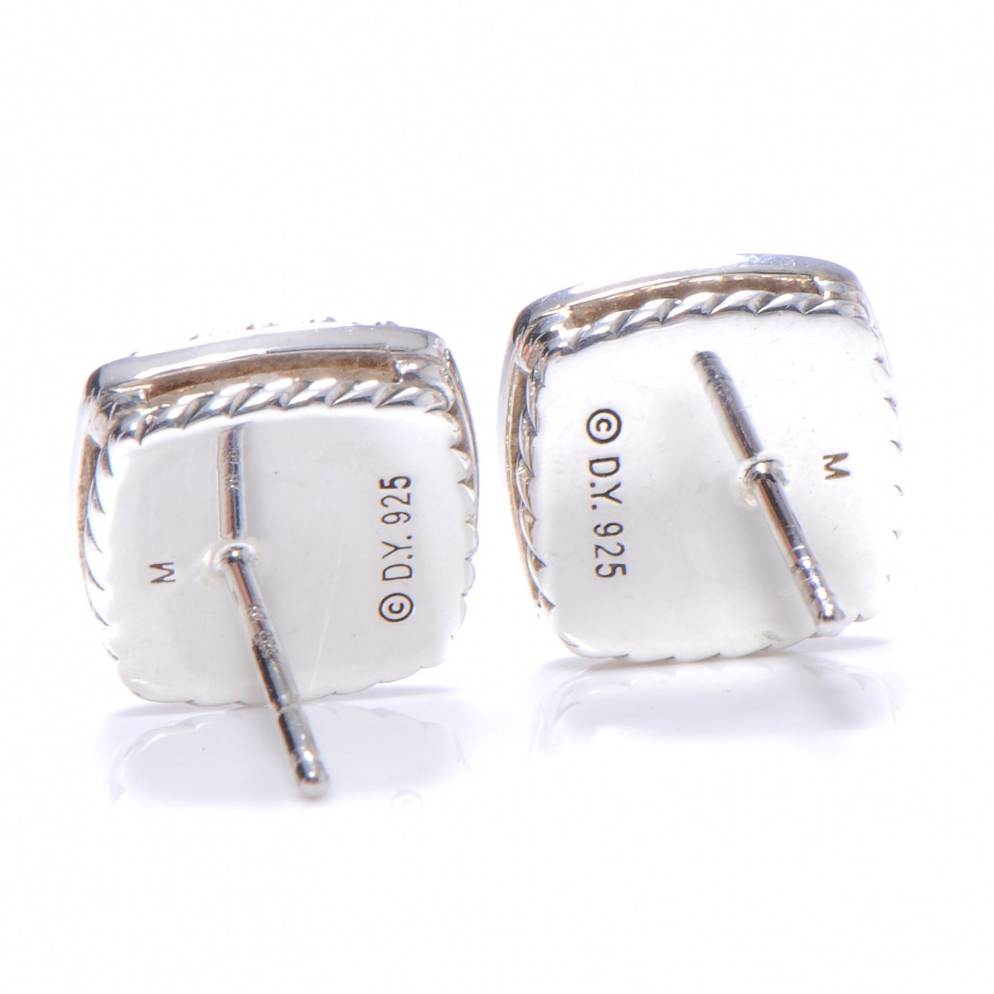 Sterling Silver Pave Diamond and White Topaz Albion Earrings
